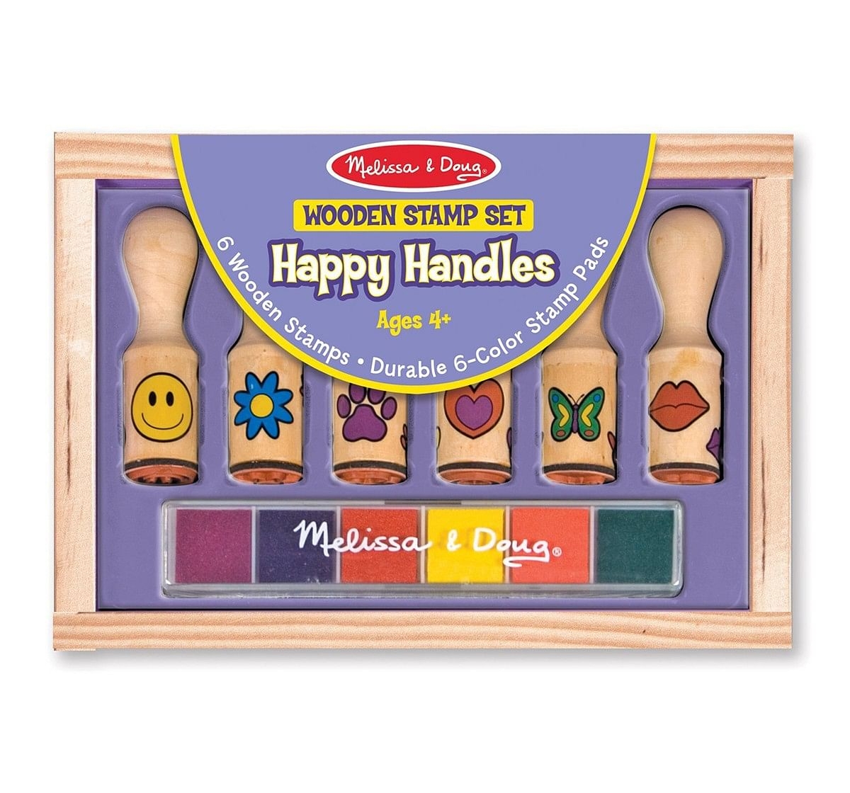 Melissa & Doug 2407 Happy Handle Stamp Set,Multi Color DIY Art & Craft Kits for Kids age 4Y+ 