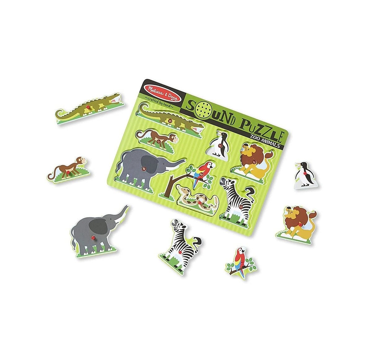 Melissa & Doug Zoo Animals Sound Puzzle Wooden Toys for Kids age 2Y+ 