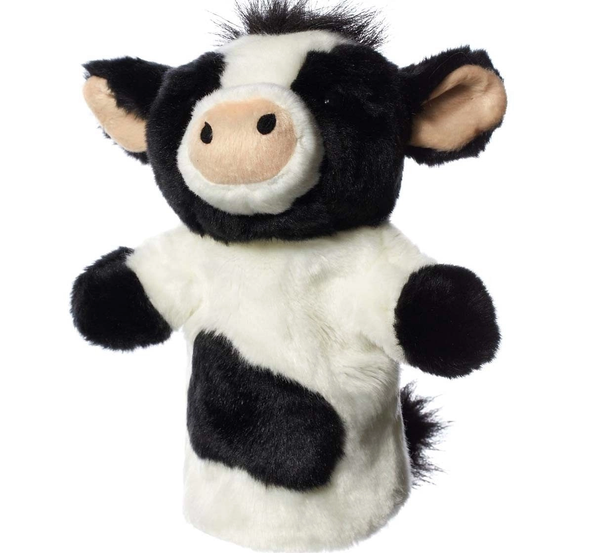 Hamley White/Black Cow Handpuppet Dolls & Puppets for Kids age 2Y+ 23 Cm 