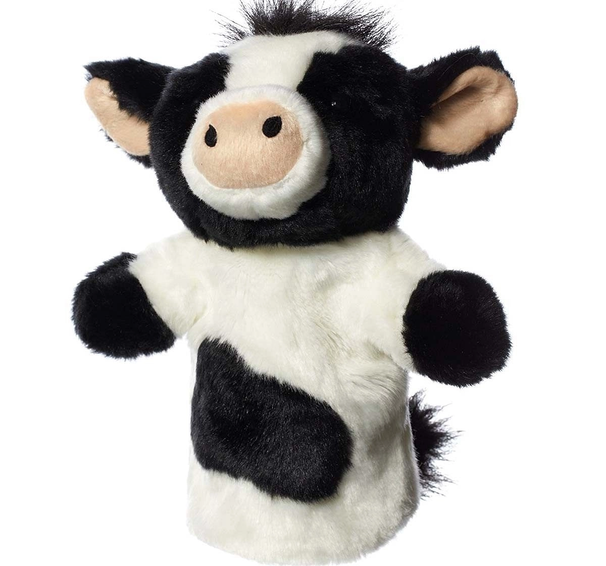 Hamley White/Black Cow Handpuppet Dolls & Puppets for Kids age 2Y+ 23 Cm 