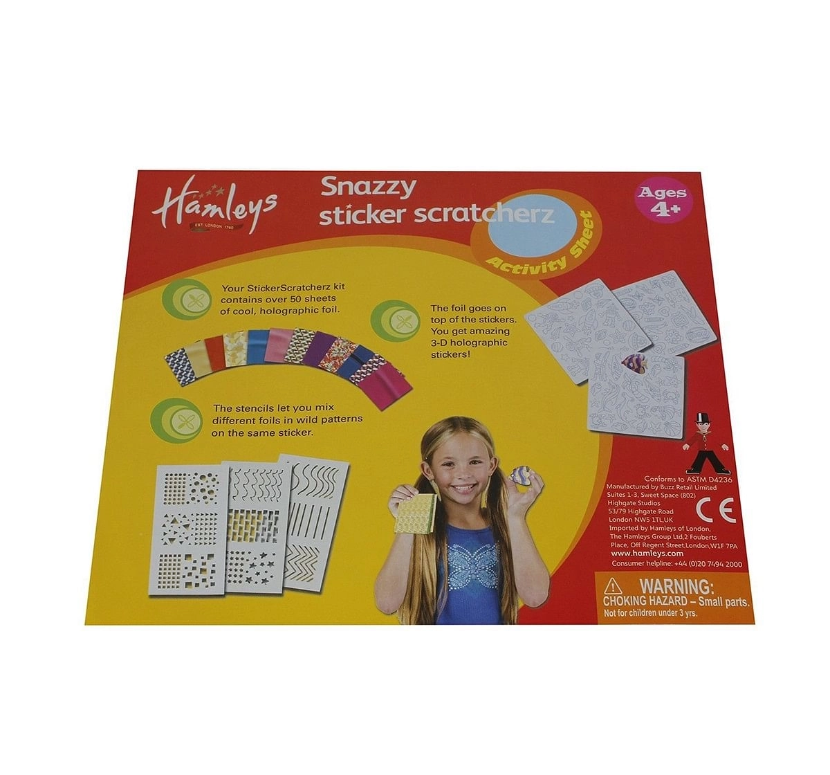 Hamleys Snazzy Sticker Scratcherz DIY Art & Craft Kits for Kids age 4Y+ 