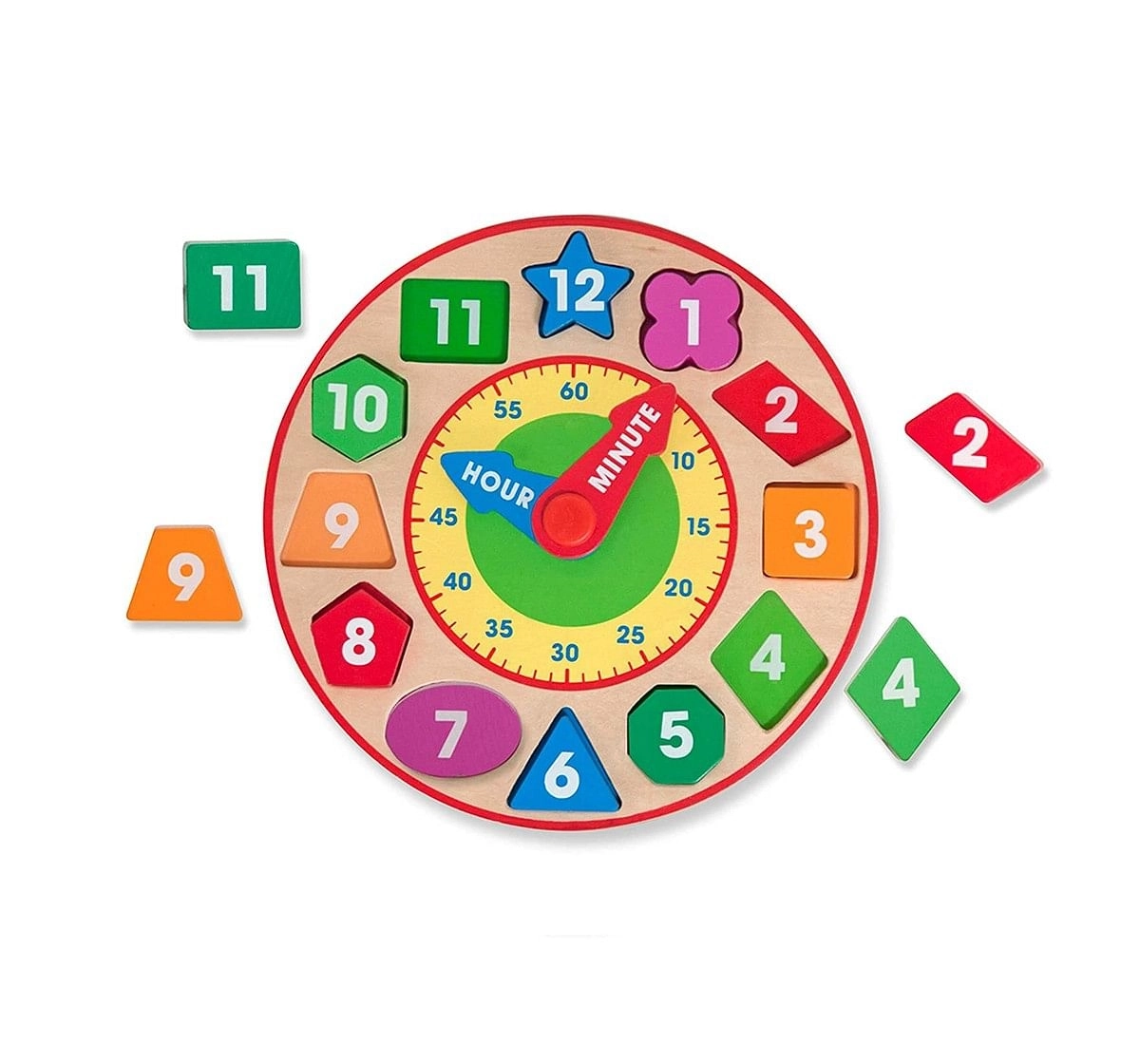 Melissa & Doug Shape Sorting Clock Wooden Toys for Kids age 3Y+ 