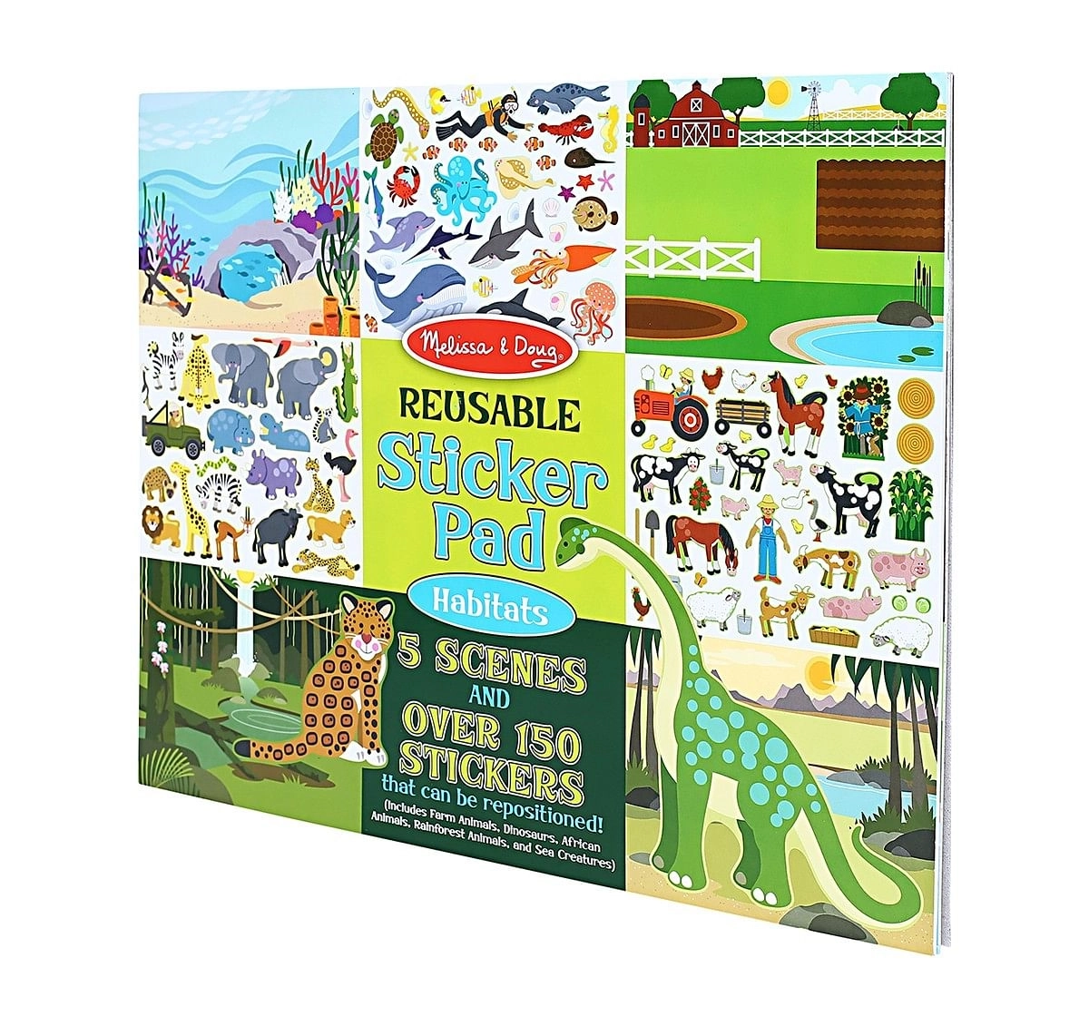 Melissa & Doug Reusable Sticker Pad-Habitats, Multi Color DIY Art & Craft Kits for Kids age 3Y+ 