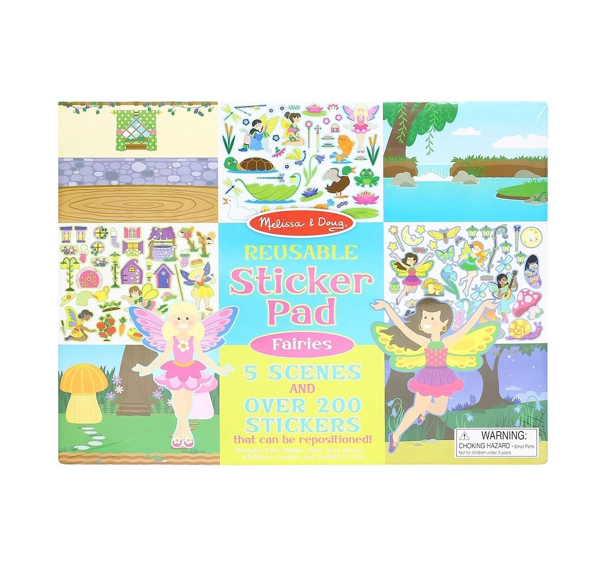 Melissa & Doug Reusable Sticker Pad: Fairies DIY Art & Craft Kits for Kids age 3Y+ 