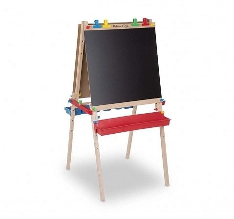 Melissa & Doug White Deluxe Wooden Standing Art Easel Activity Table & Boards for Kids age 3Y+