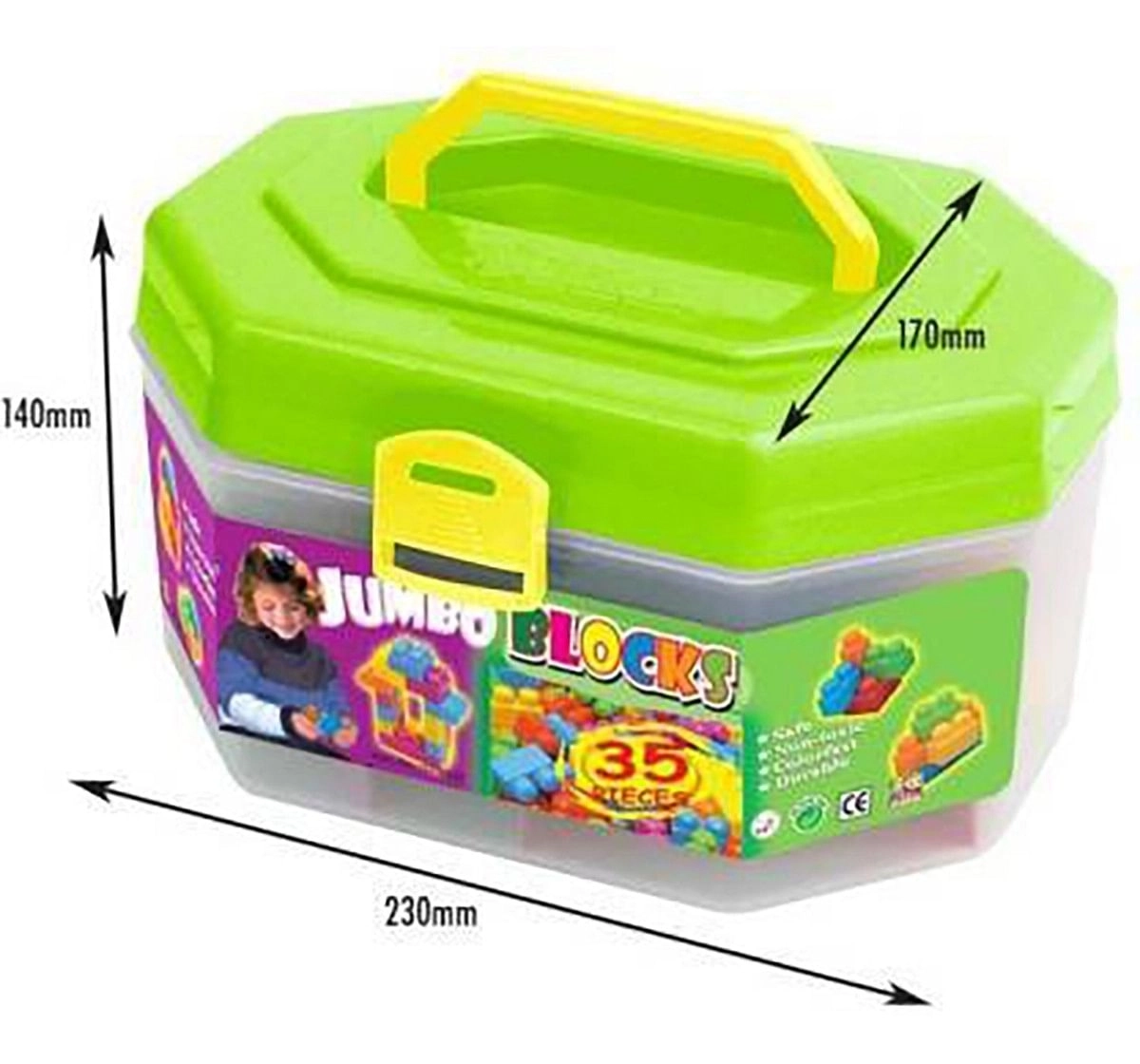 Sunta Jumbo Blocks - 35Pcs In Container Baby Gear for Kids age 2Y+ 