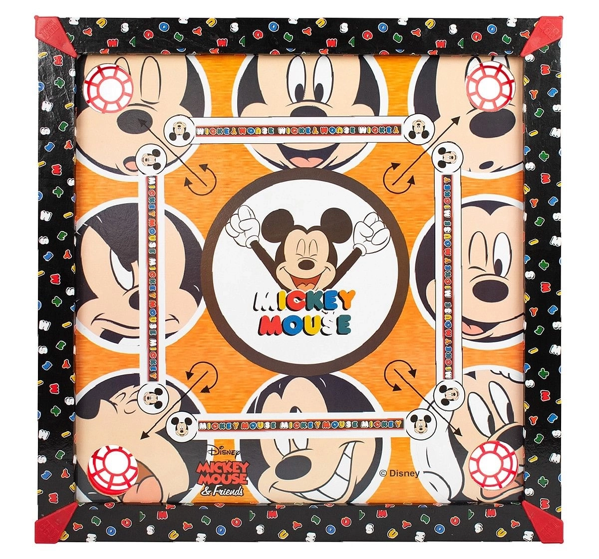IToys Disney Mickey mouse carrom for kids (20X20), Assorted, Unisex, 4Y+(Multicolour)
