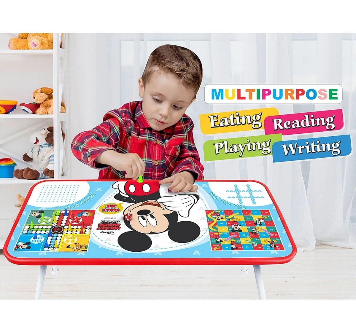 IToys Disney mickey Ludo game table for kids,  4Y+(Multicolour)