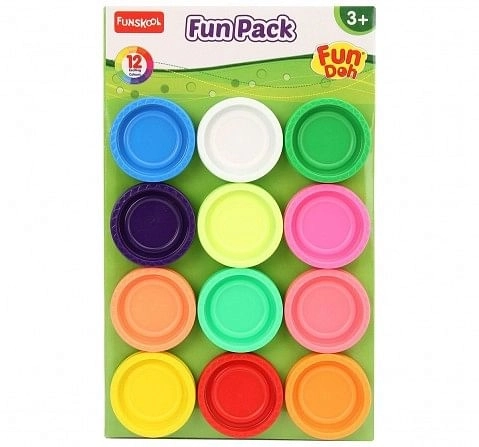 Fun Dough Fun Pack - 12 Colors Clay & Dough for Kids Age 3Y+