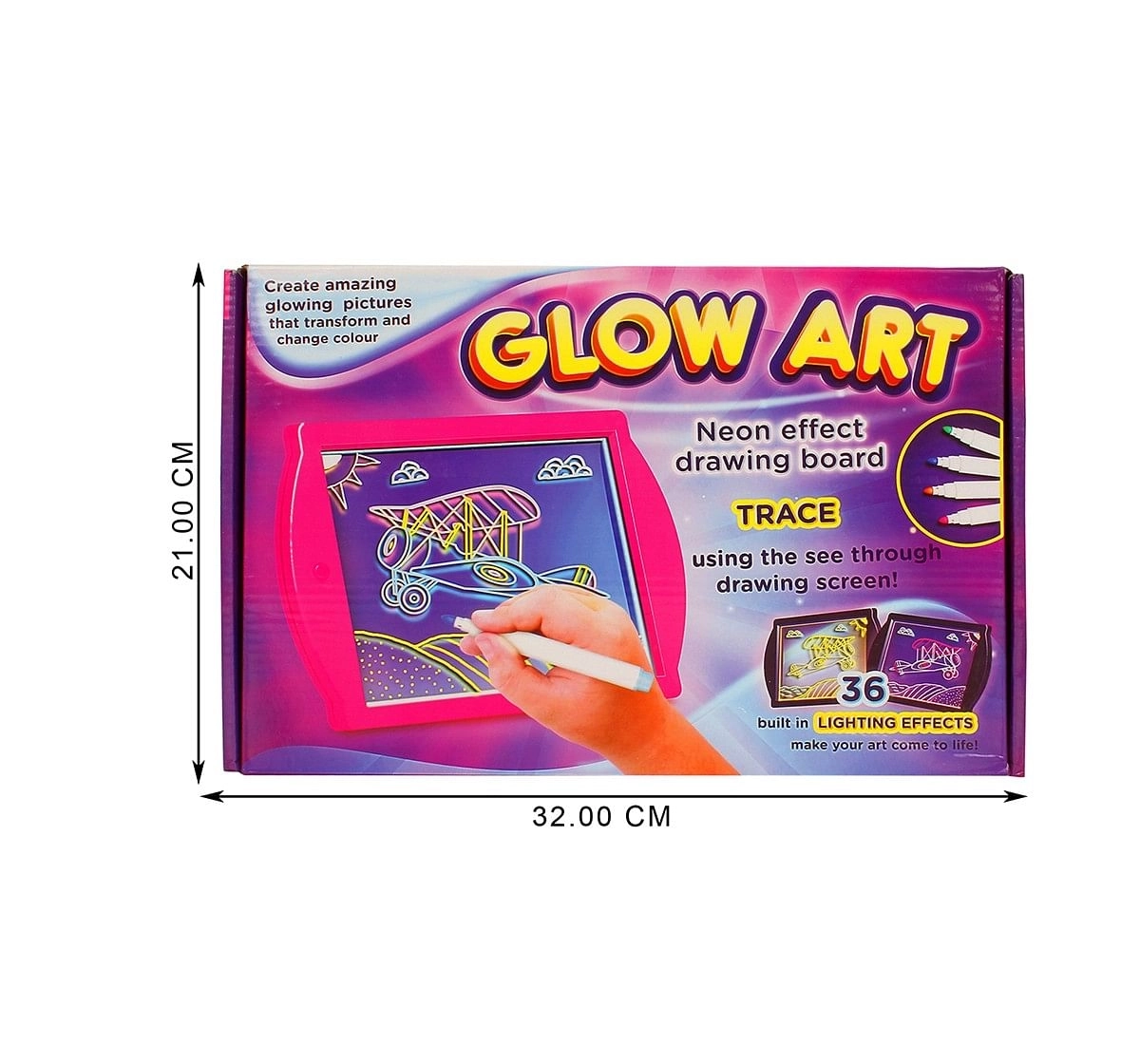 Sirius Toys Smn Glow Art Neon Effect Drawing Baord Activity Table & Boards for Kids age 3Y+ (Black)
