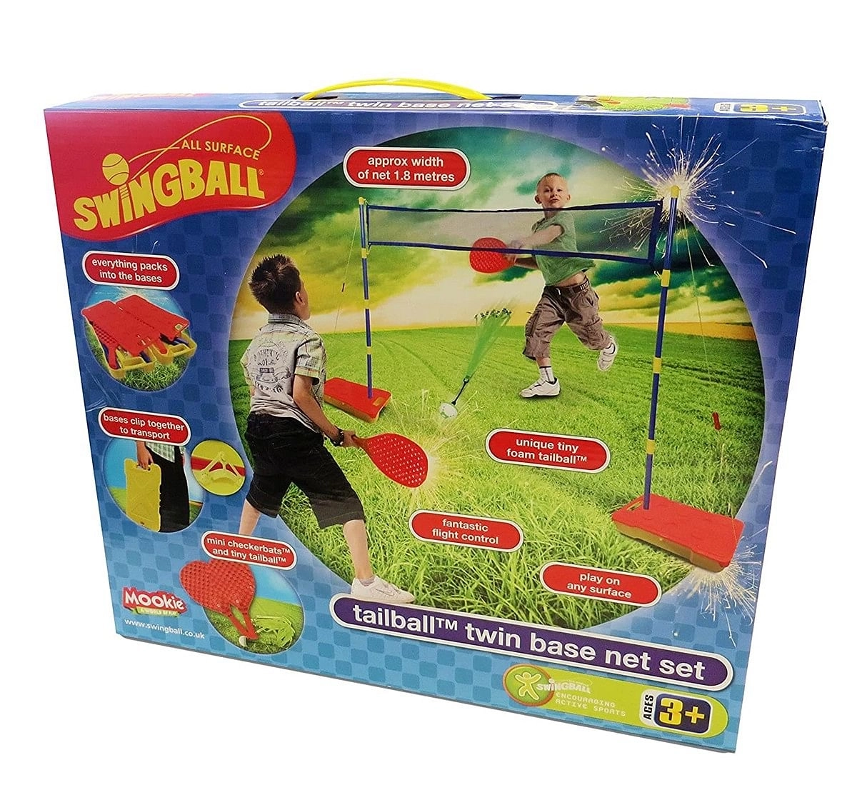 Mookie Tail Ball - Twin Base Net Set Outdoor Sports for Kids age 8Y+ 