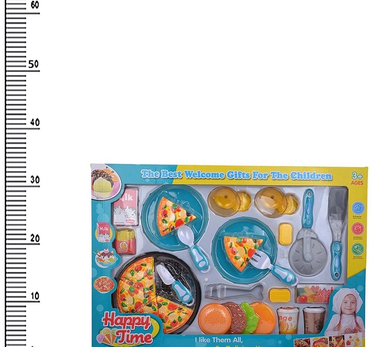 Comdaq Pizza Kitchen Set (Multicolour) Supermarket & Food Playsets for age 4Y+ 