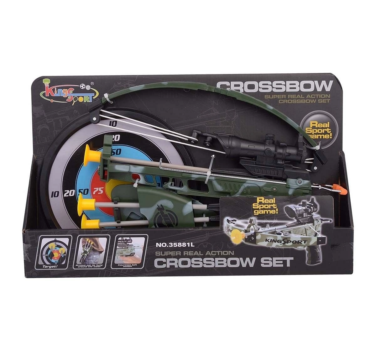 Comdaq Green Cross Bow Camoflage, Small Indoor Sports for Kids age 6Y+ 