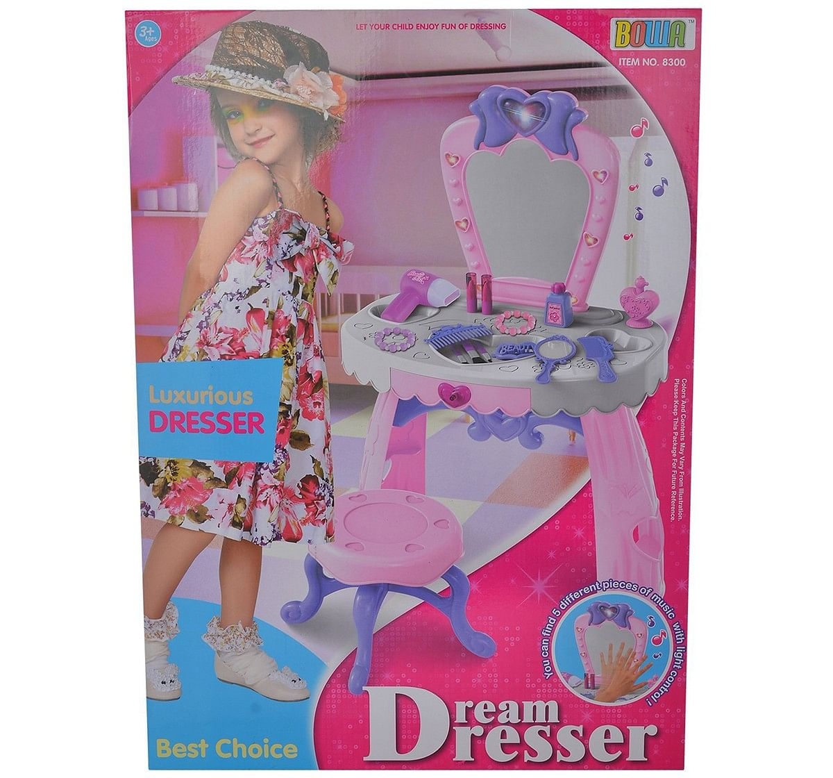 Comdaq Dressing Table & Vanity 23 PCS Roleplay Set for age 3Y+ (Pink) 