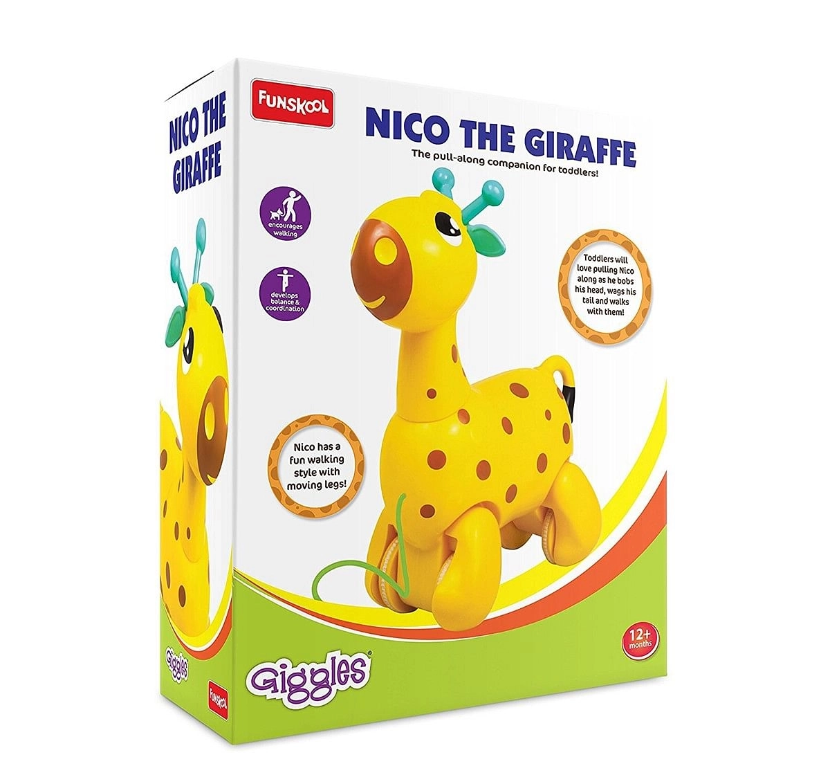 Giggles Nico The Giraffe, Yellow New Born for Kids age 12M+ (Yellow)