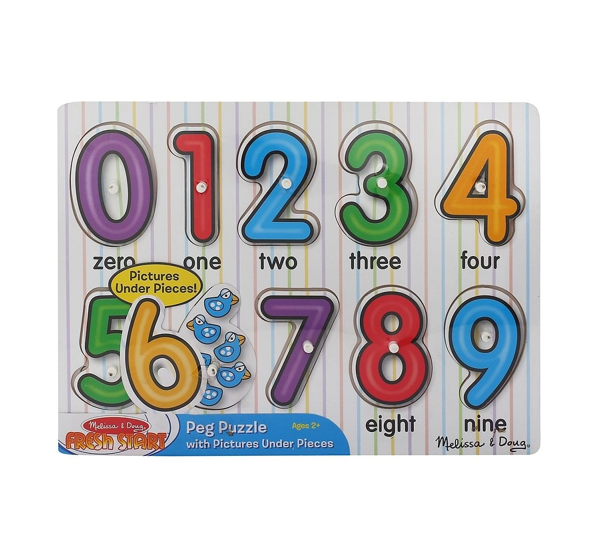 Melissa & Doug See-Inside Numbers Peg Wooden Toys for Kids age 24M+ 