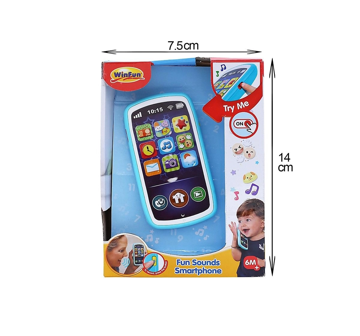 Winfun Fun Sounds Smartphone, Multi Color Early Learner Toys for Kids age 6M+ 