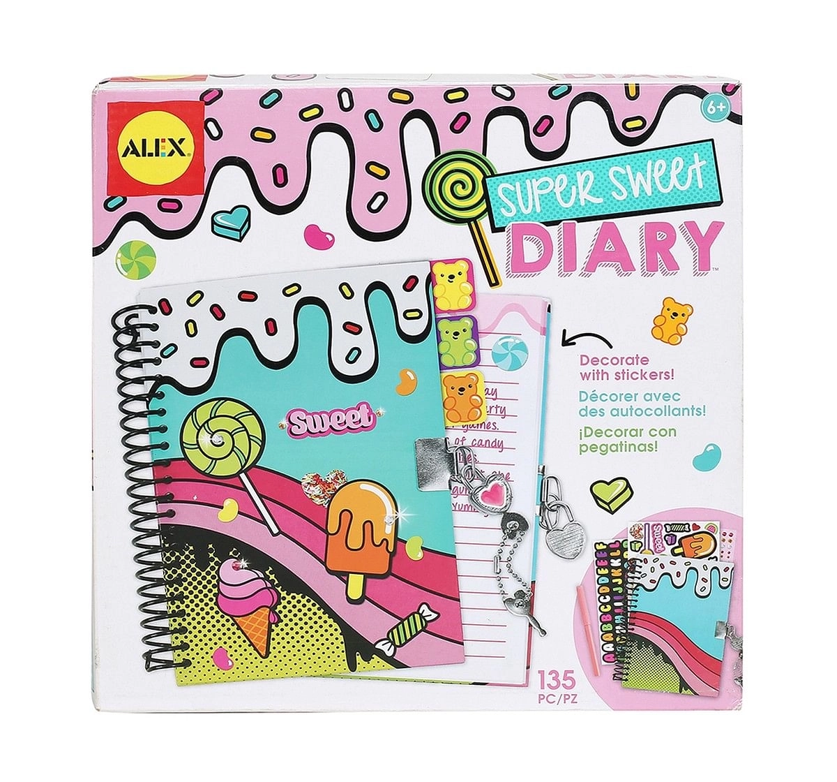 Alex Toys  Super Sweet Diary, Multi Color DIY Art & Craft Kits for Kids age 6Y+ 