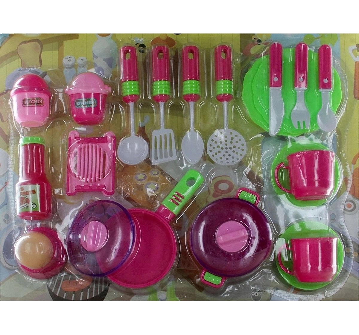 Comdaq Kitchen Set with Crockery and Cutlery for age 3Y+ 