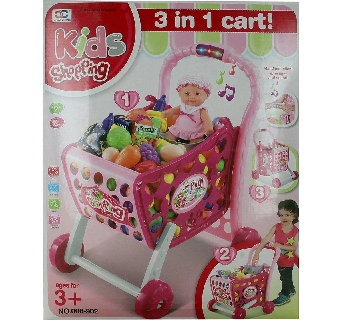 Comdaq Shopping Cart With Light And Music Playset for age 3Y+ (Pink)