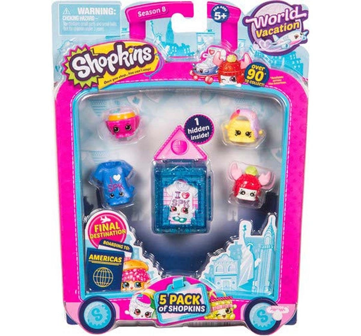 Shopkins Season 8 America Toy 5 Pack Collectable Dolls for age 4Y+ 