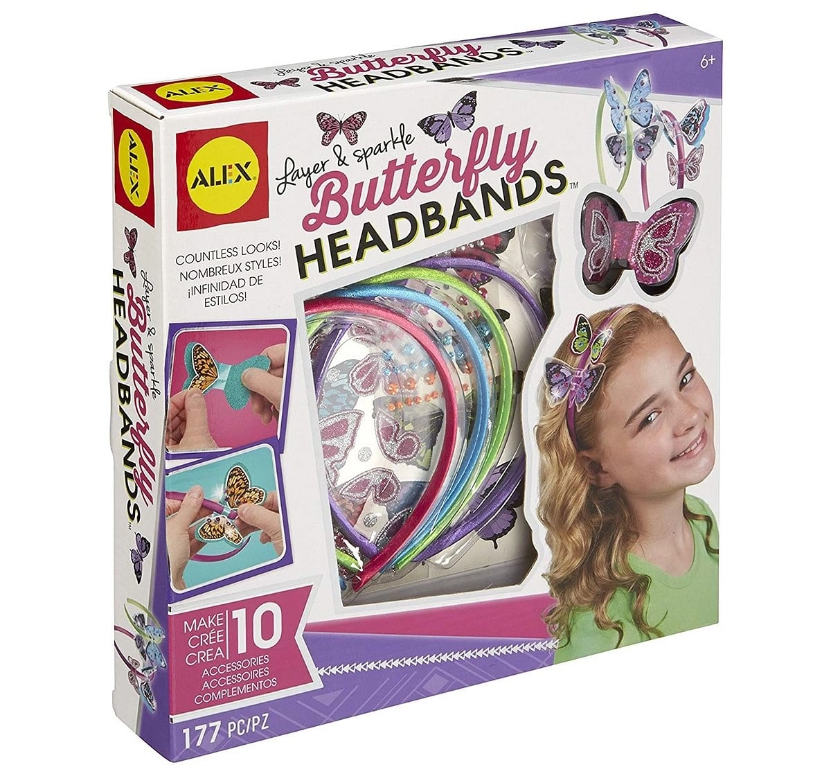 Alex Toys Do It Yourself Wear Layer And Sparkle Butterfly Headbands, Multi Color