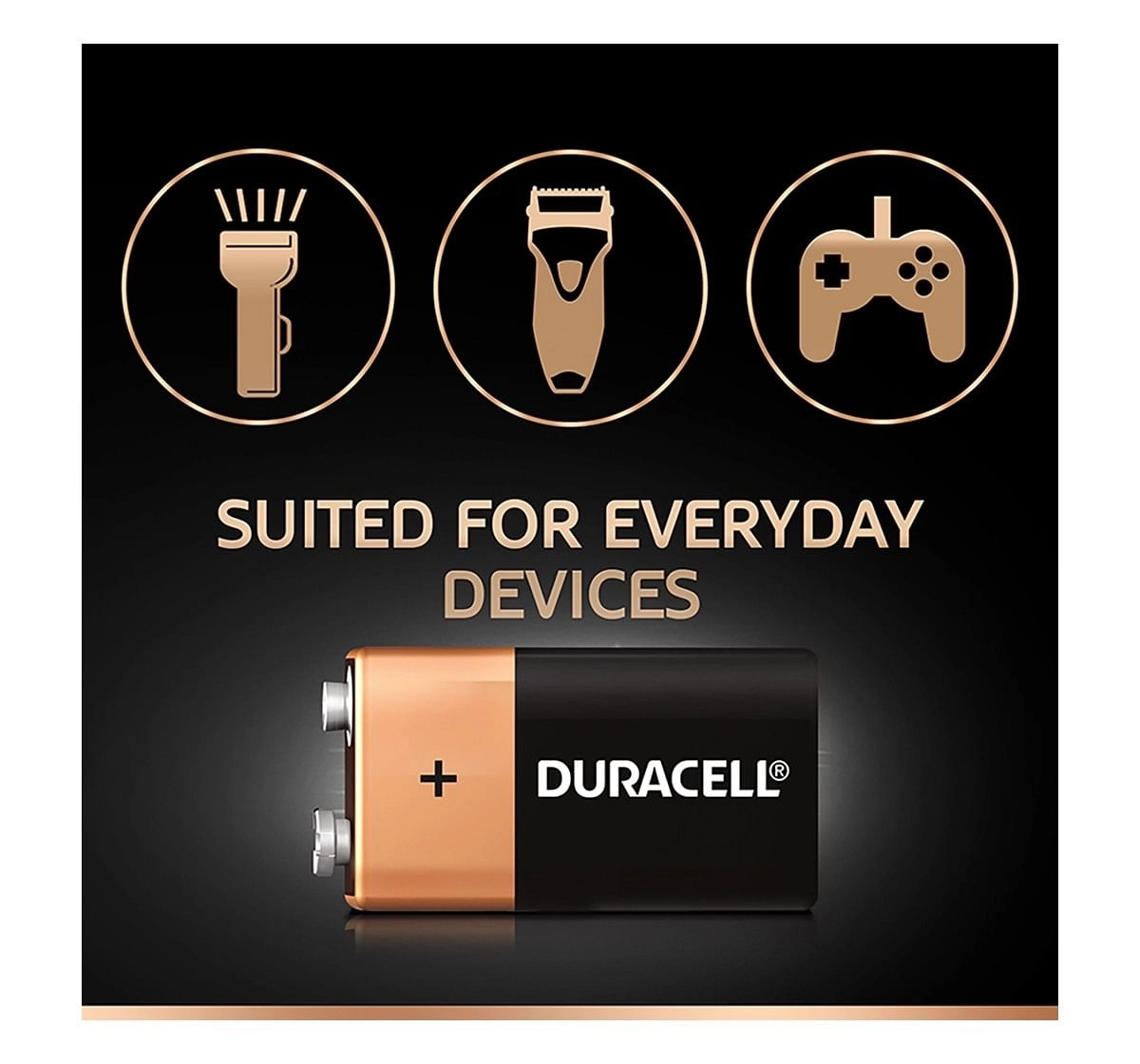 Duracell 9V Alkaline Batteries-Pack of 2 Essentials for Kids age 3Y+ 