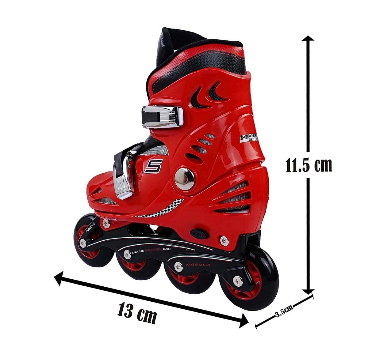 Ferrari Kids Skate Combo Set, 29-32 And 33-36 Skates and Skateboards for Kids age 13Y+ (Red)