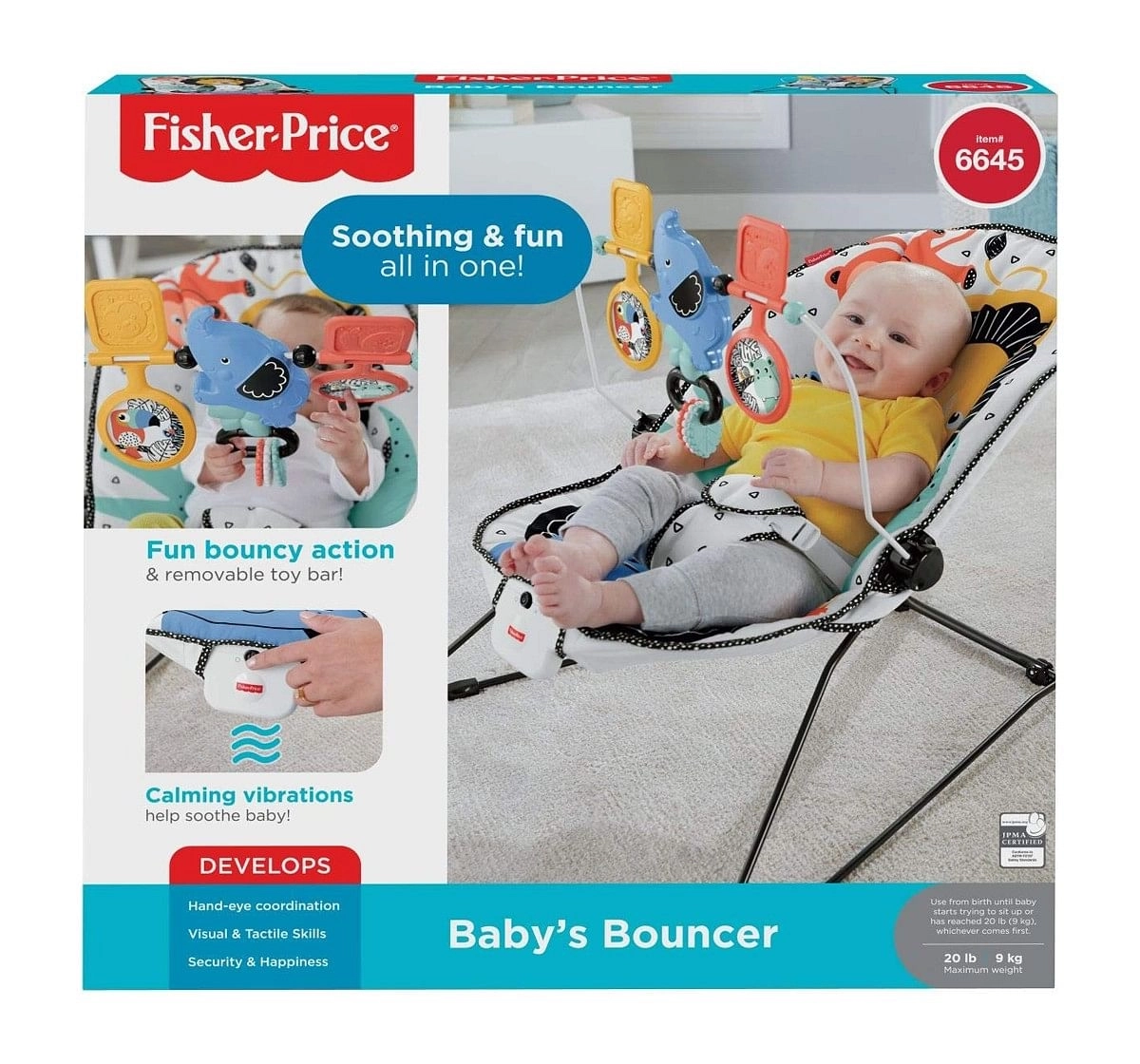 Fisher-Price Deluxe Bouncer Baby Gear for Kids age 0M+ 