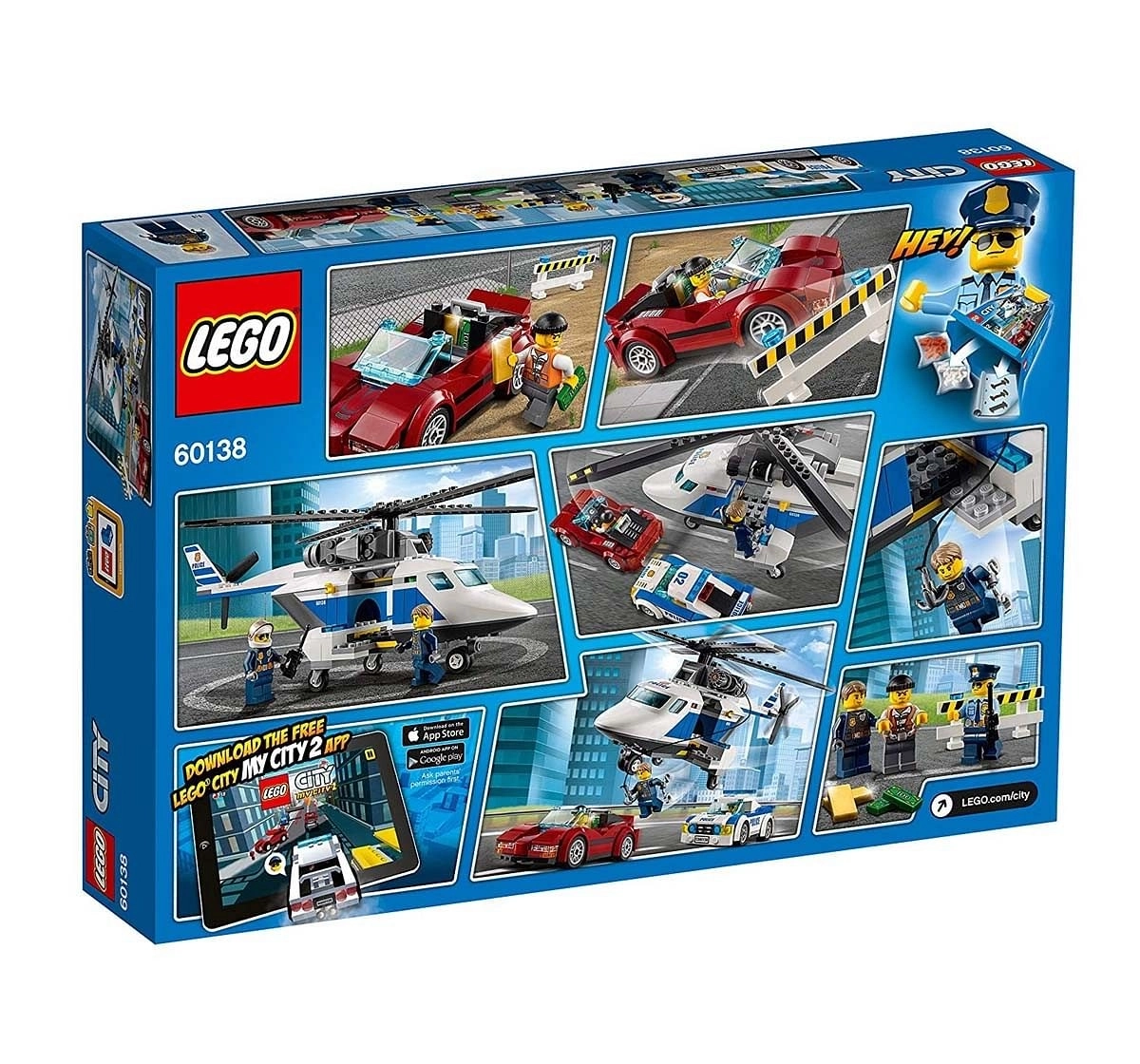 Lego City Police High Speed Chase Building  ( 294 Pcs) 60138  Blocks for Kids age 5Y+ (Multi Color) 