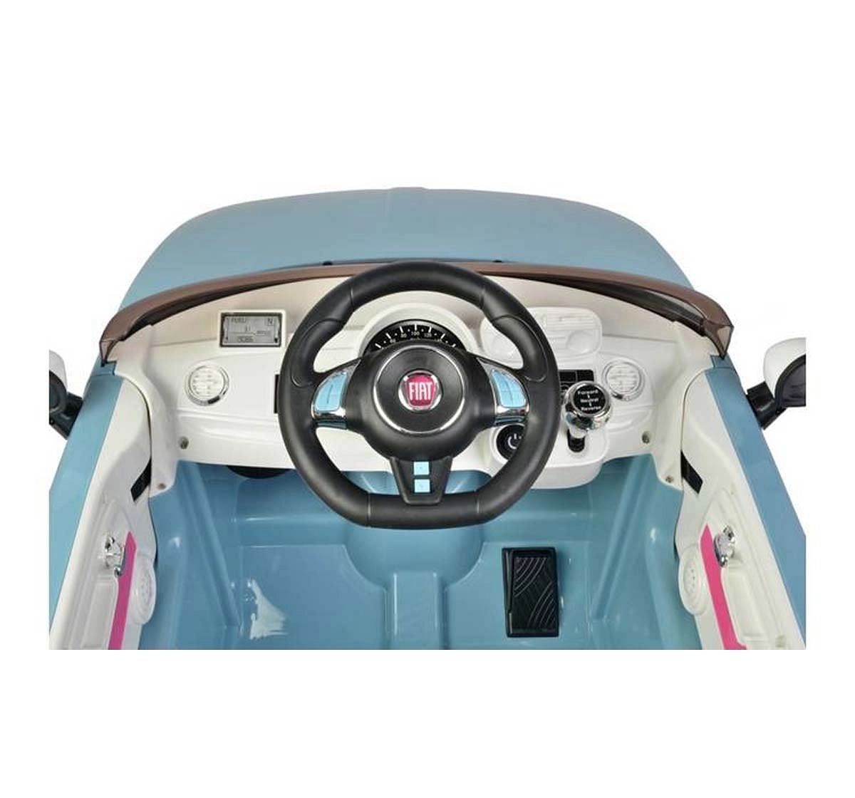 Chilokbo Fiat 500 Battery Operated Ride-on Car Blue Battery Operated Rideons for Kids age 18M +