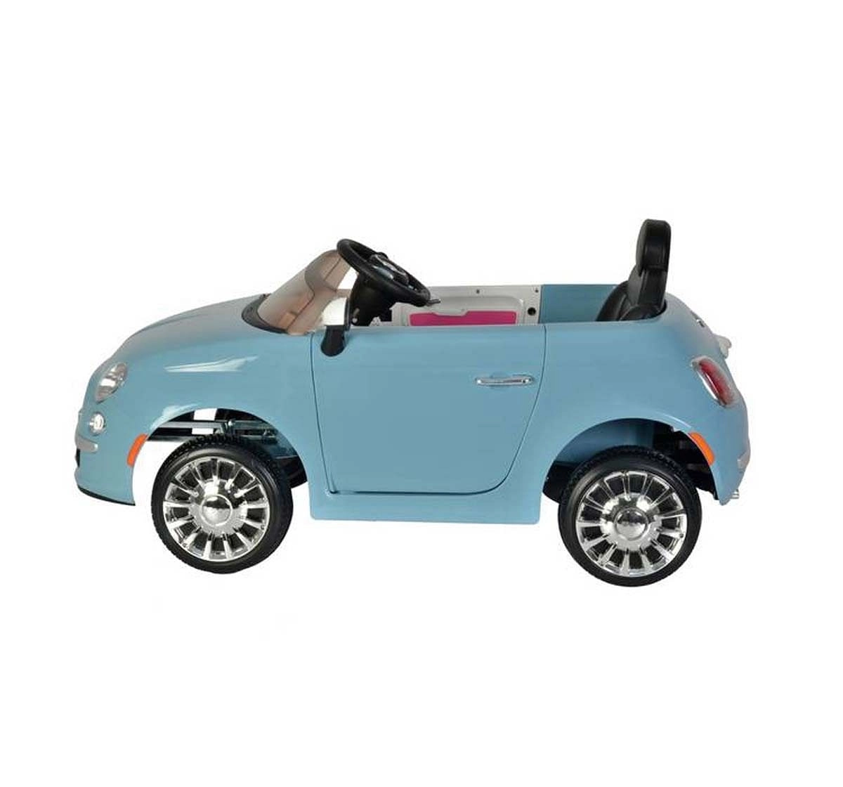 Chilokbo Fiat 500 Battery Operated Ride-on Car Blue Battery Operated Rideons for Kids age 18M +