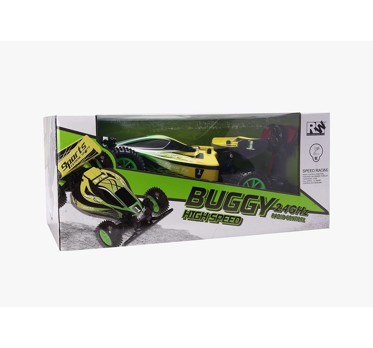 RW 1:10 2.4G Buggy Remote Control Car Green Remote Control Toys for Kids age 6Y+ (Green)