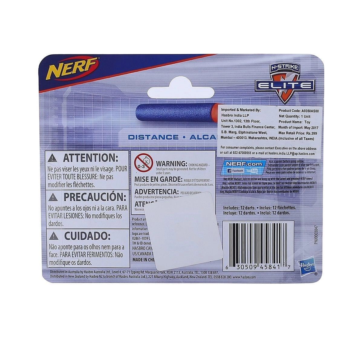 Nerf N-Strike Elite 12 Dart Refill Target Games and Darts for Kids age 8Y+ (Blue)