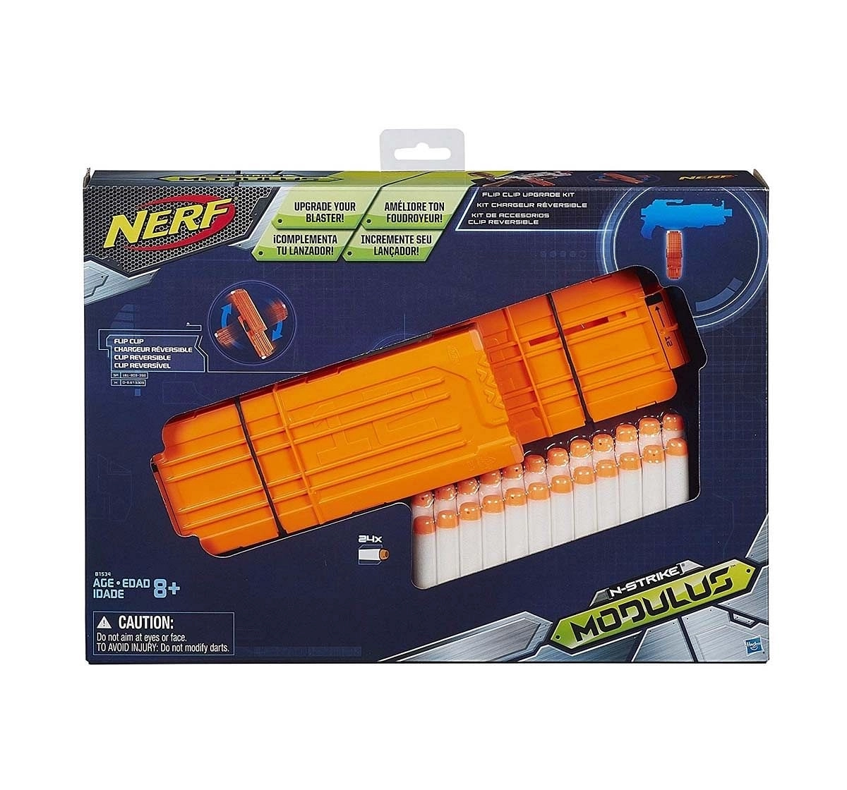 Nerf Modulus Flip Clip Upgrade Kit - Includes 24-Dart Clip that Separates Into 12-Dart Clips - Comes with 24 Official Nerf Elite Darts Blasters for Kids age 8Y+ 
