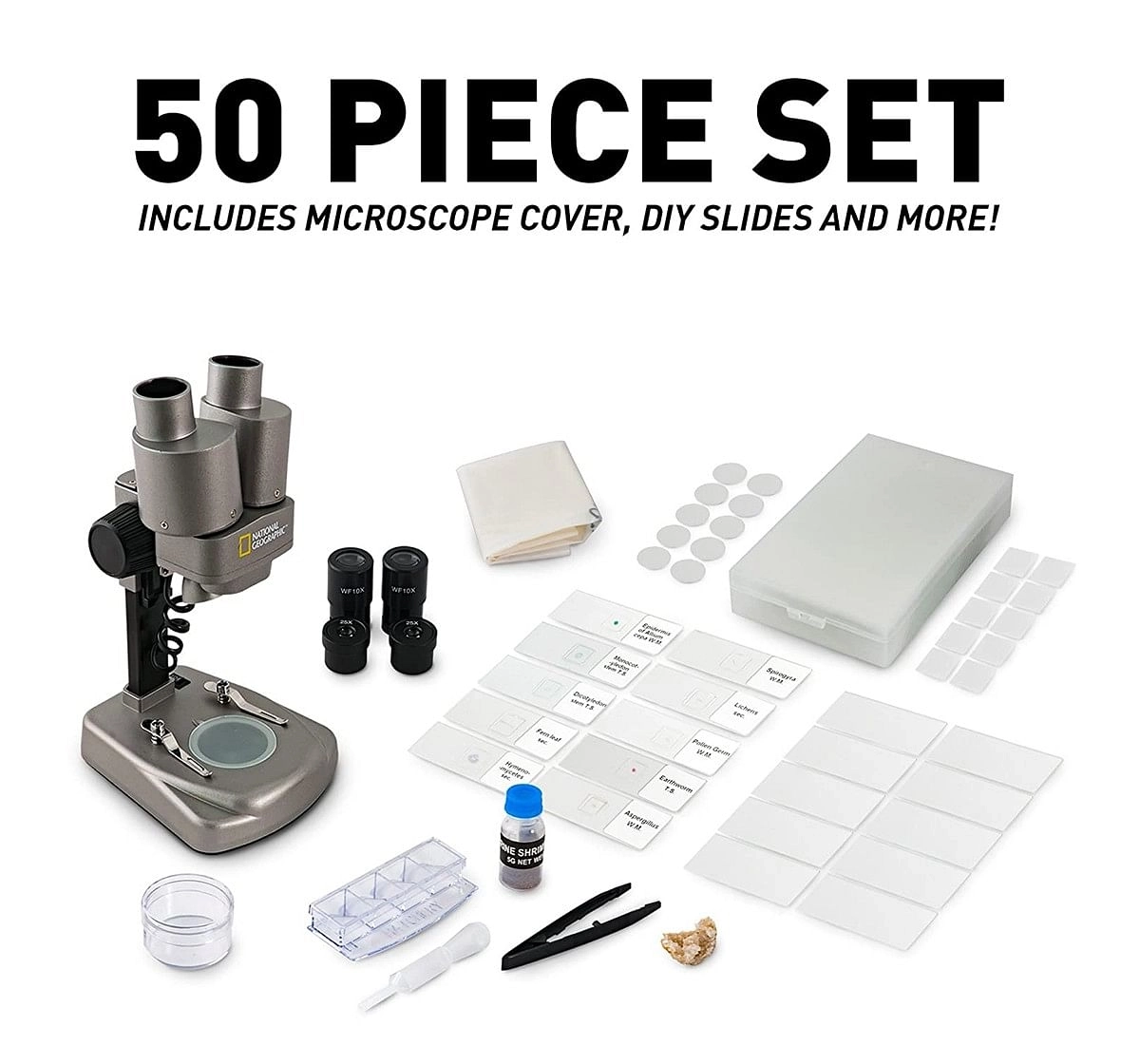 National Geographic Dual Led Student Microscope - 50+ Pc Science