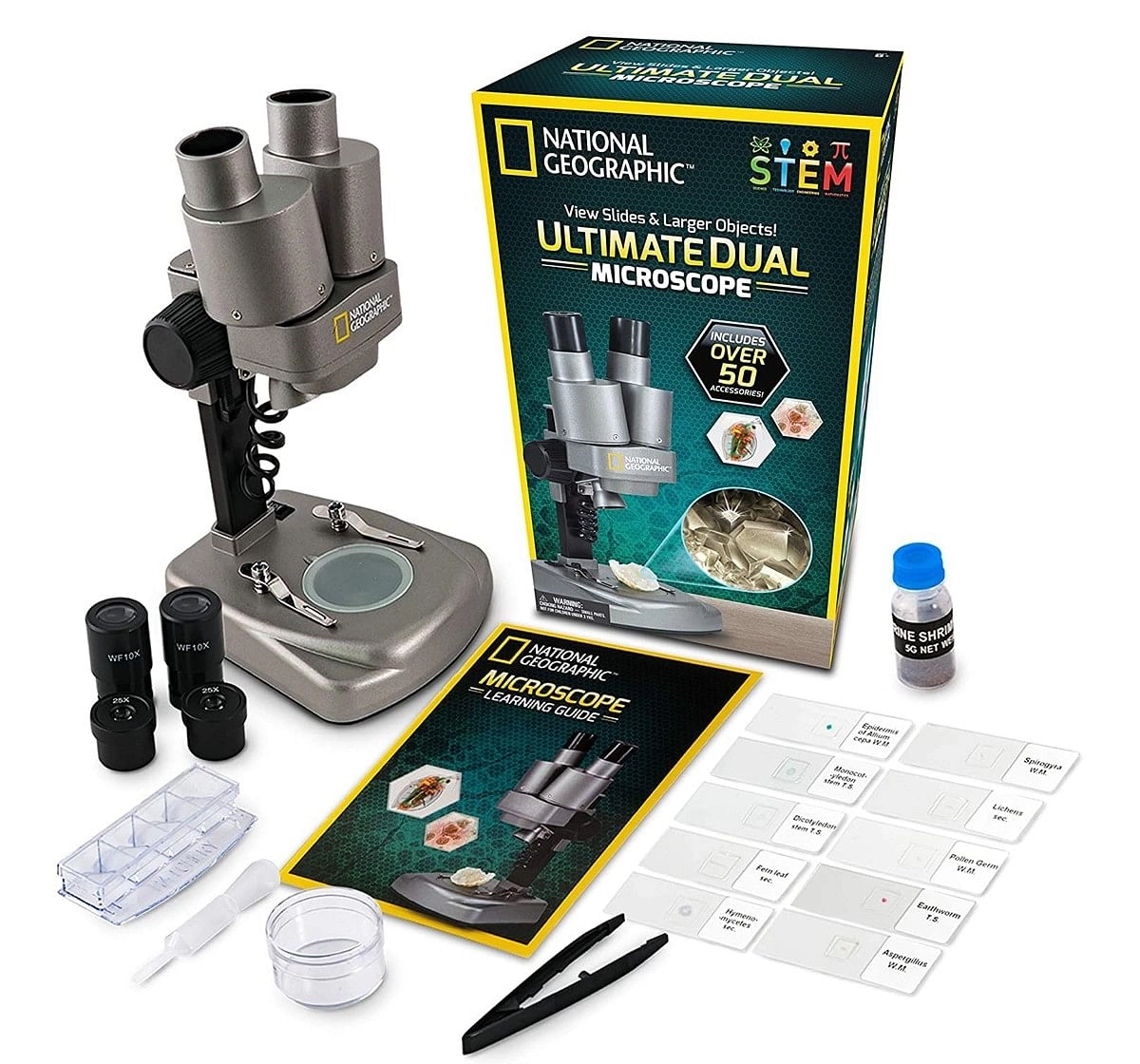 National Geographic Dual Led Student Microscope - 50+ Pc Science