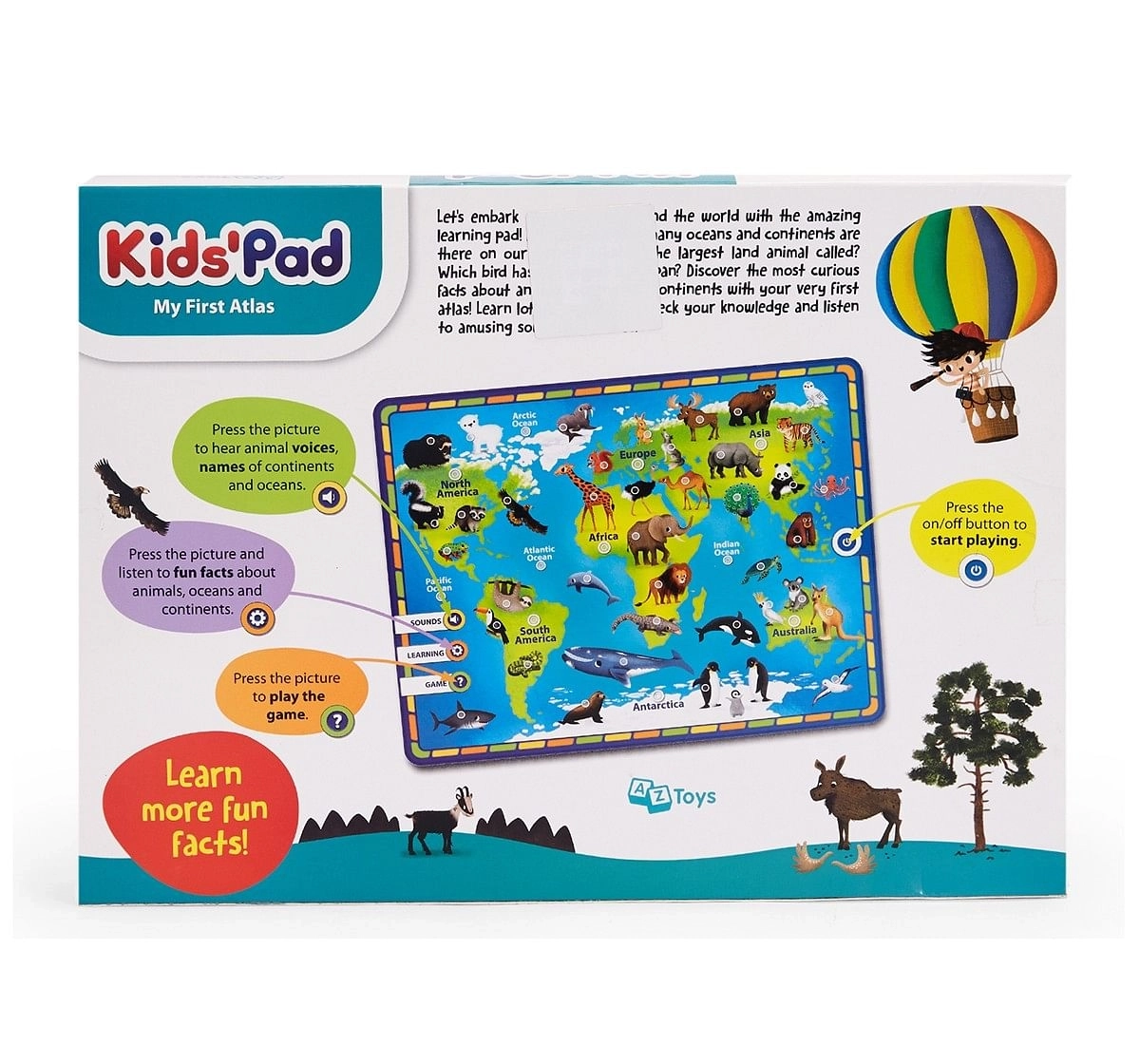 Comdaq AZ Kids' Pad My First Atlas Learning Toy for Kids age 3Y+ (Green)