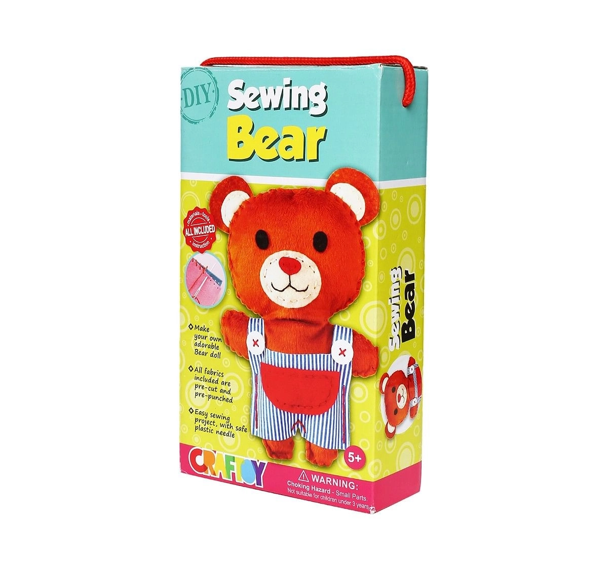 Comdaq Sewing Teddy Bear DIY Art & Craft Kit for Kids age 5Y+ 