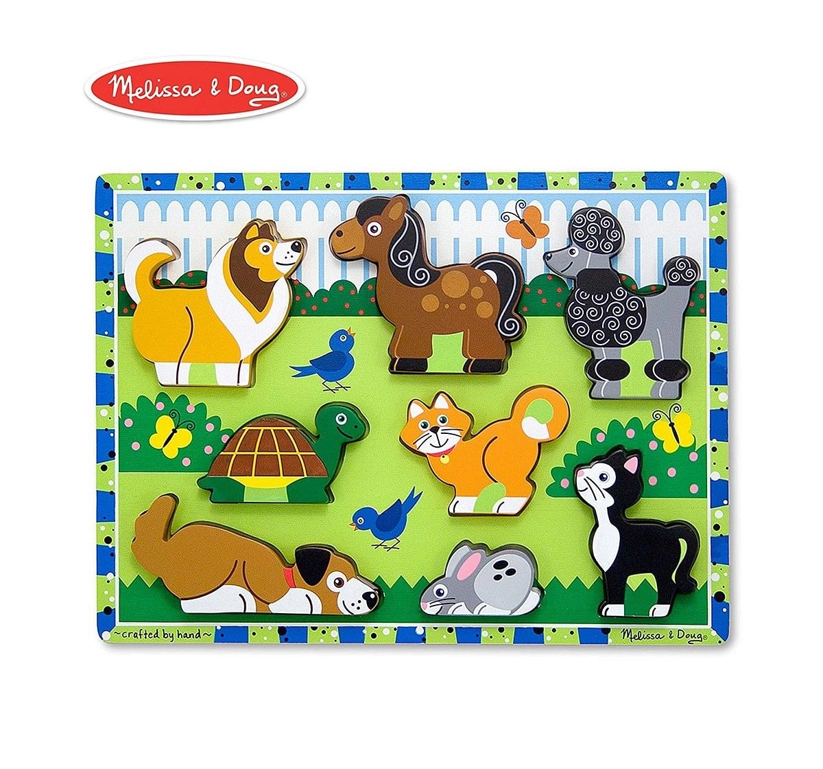Melissa & Doug Pets Chunky Puzzle, Multi Color Wooden Toys for Kids age 3Y+ 