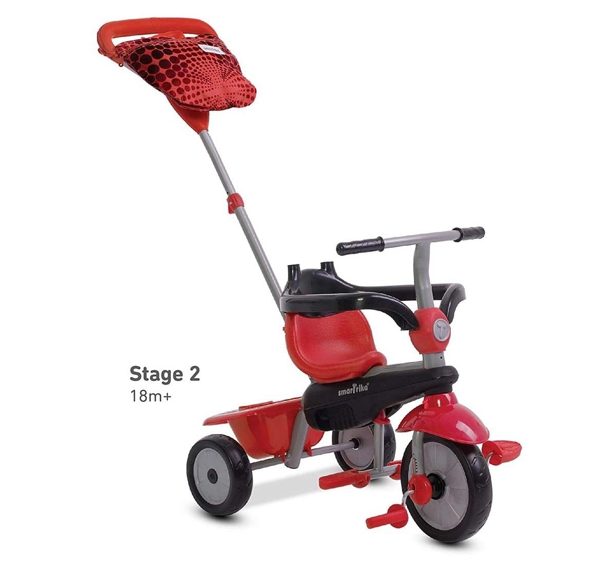 Smart Trike Vanilla 4 In 1 Baby Trike - Red Bikes for Kids age 10M+ 