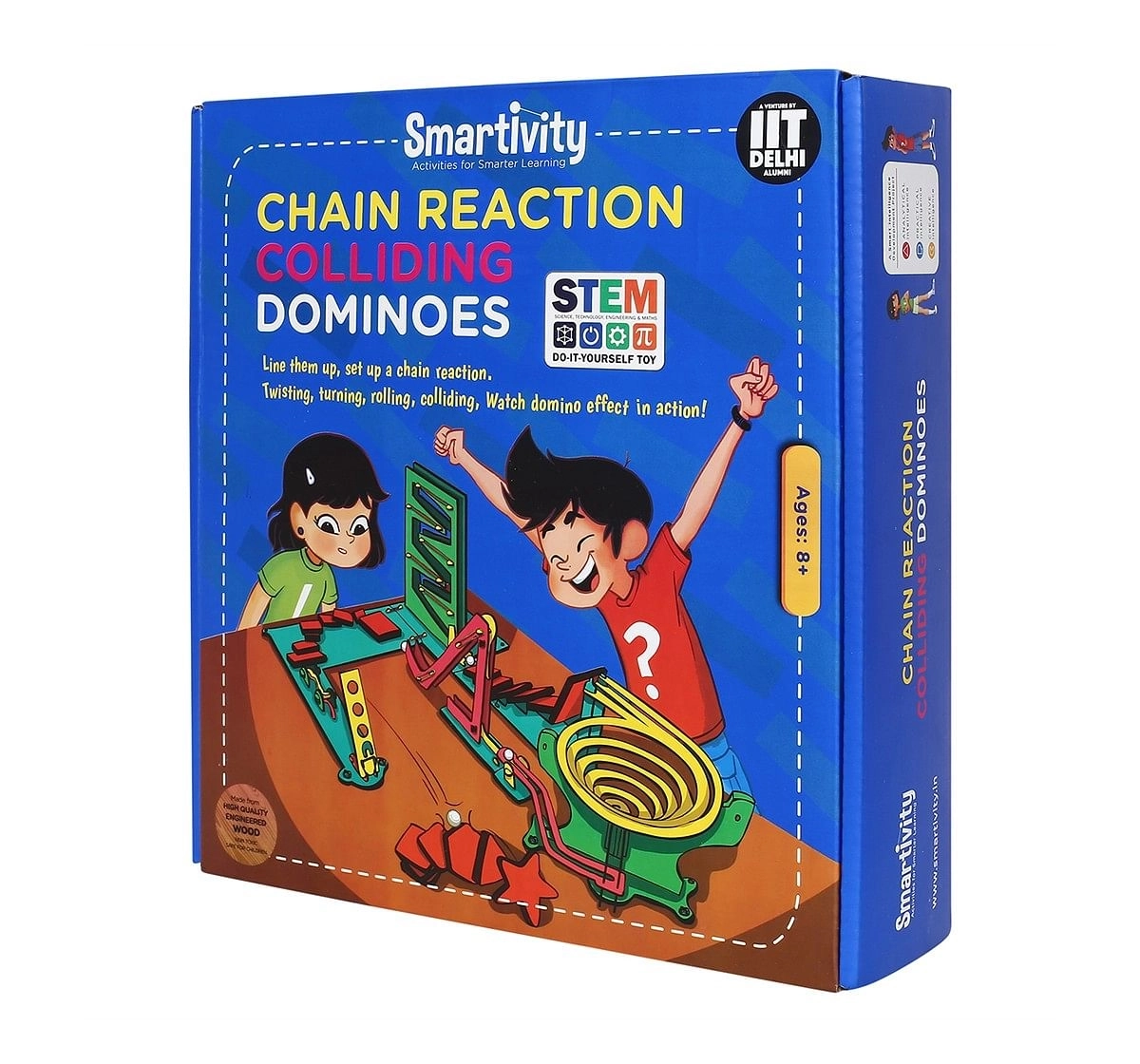 Smartivity Chain Reaction Colliding Dominoes: Stem, Learning, Educational and Construction Activity Toy for Kids age 8Y+ 