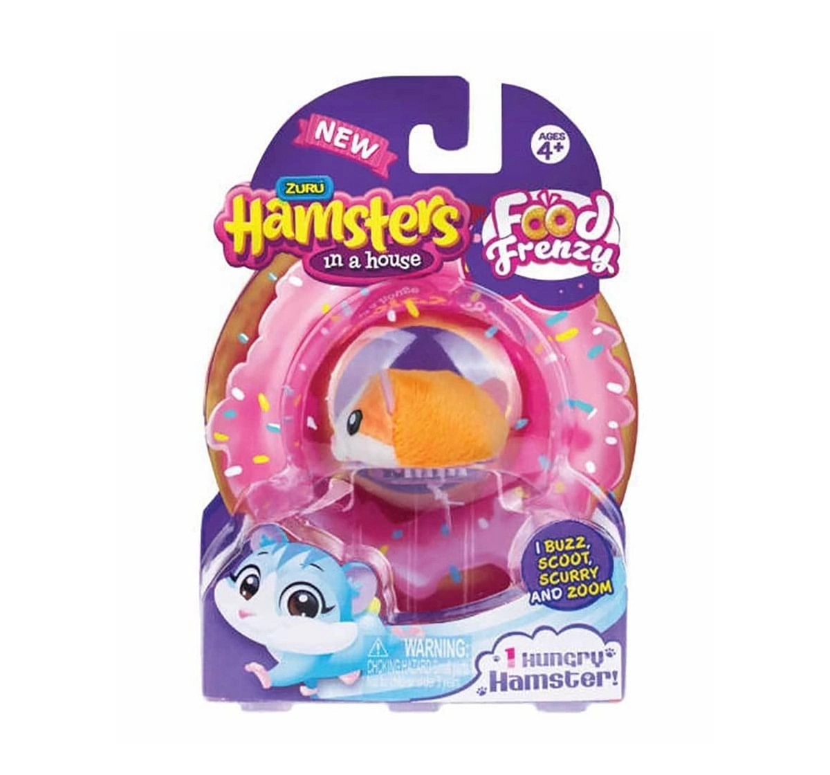 Zuru Hamsters in a House Nibbles and Chip Food Frenzy Hungry Hamster (Set of 1) Collectable Dolls for Kids age 4Y+ 