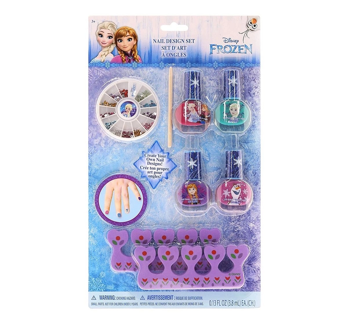 Disney Frozen Townley Girl Nail Design Set, Multi Color DIY Art & Craft Kits for Kids age 3Y+ 
