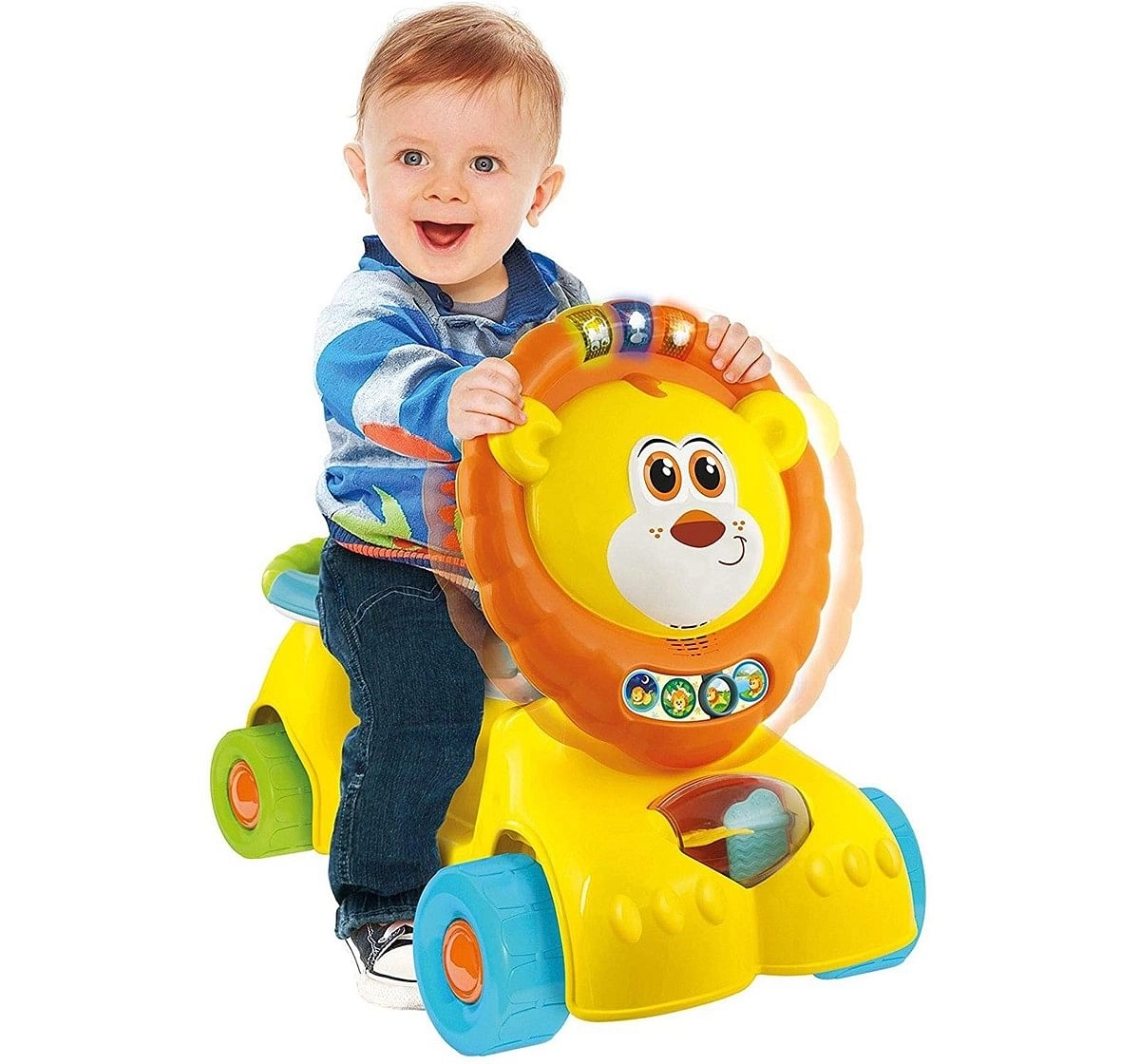 Winfun 3 in 1 Grow With Me Lion Scooter Baby Gear for Kids age 12M+ (Yellow)