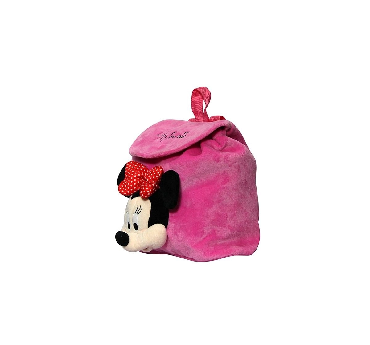 Disney Happiness Drawstring Minnie Mouse Backpack_Pink_Free Size Plush Accessories for Kids age 6Y+ - 12.6 Cm 