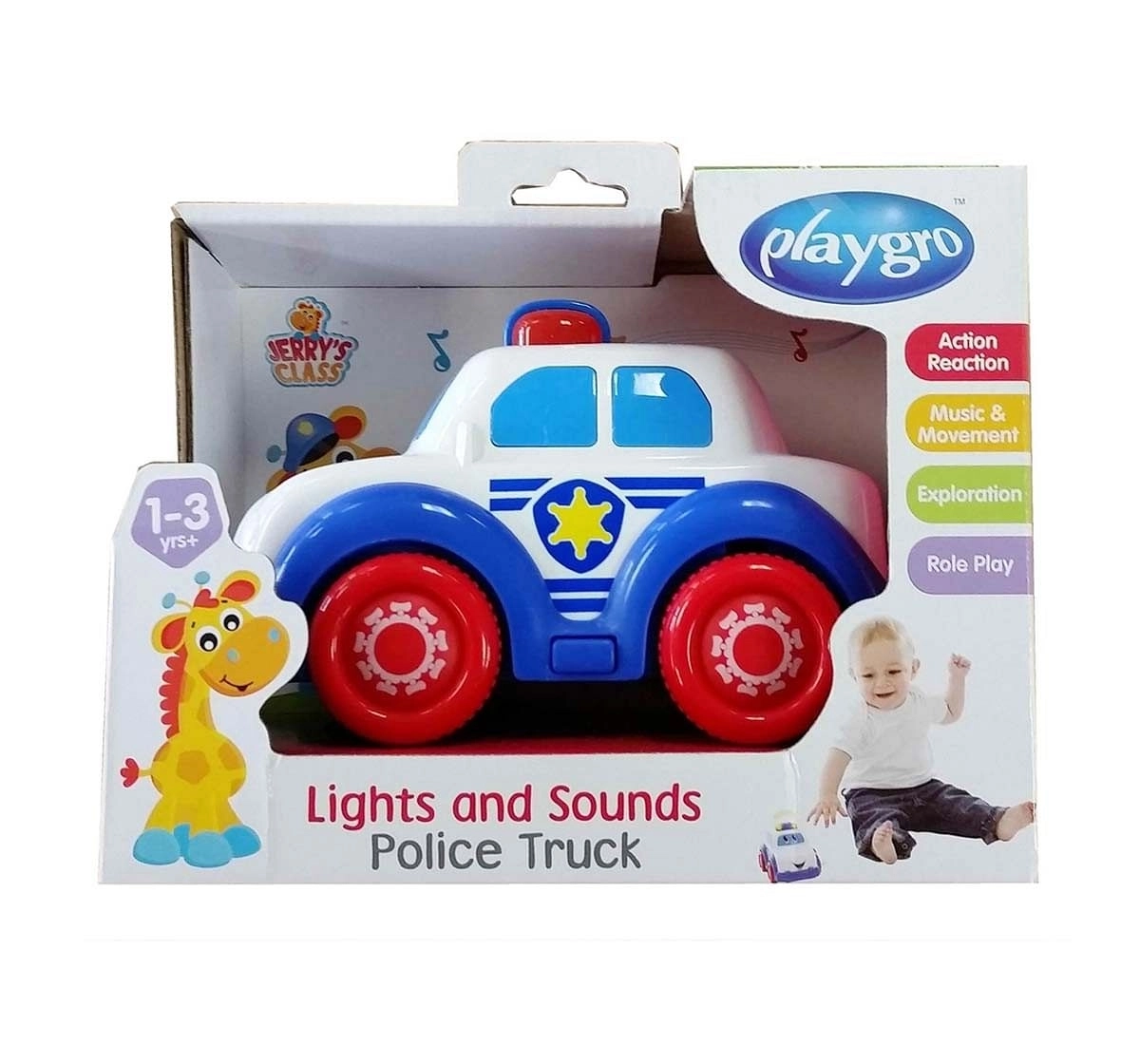 Playgro Lights & Sounds Police Car Learning Toys for Kids age 12M+ 