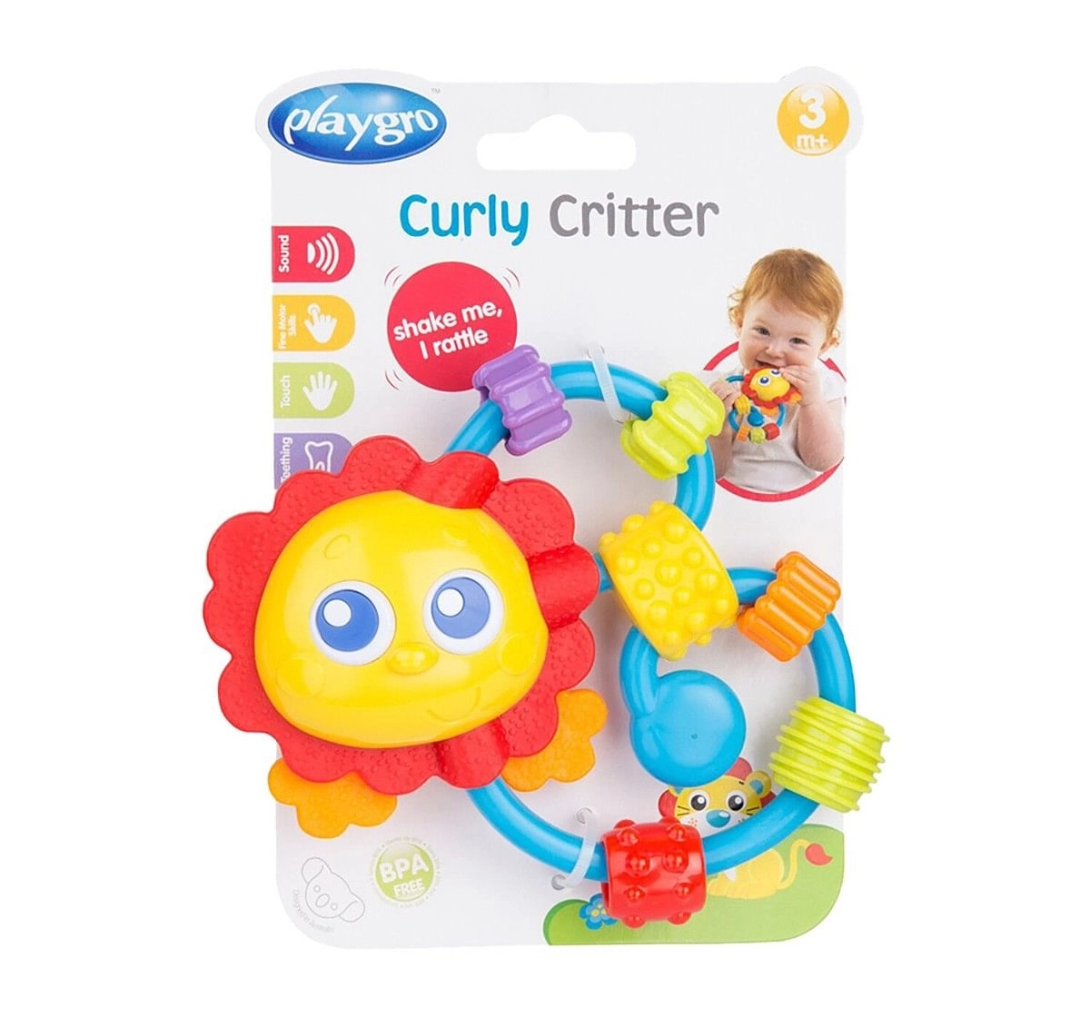 Playgro Curly Critters  New Born for Kids age 3M+ 