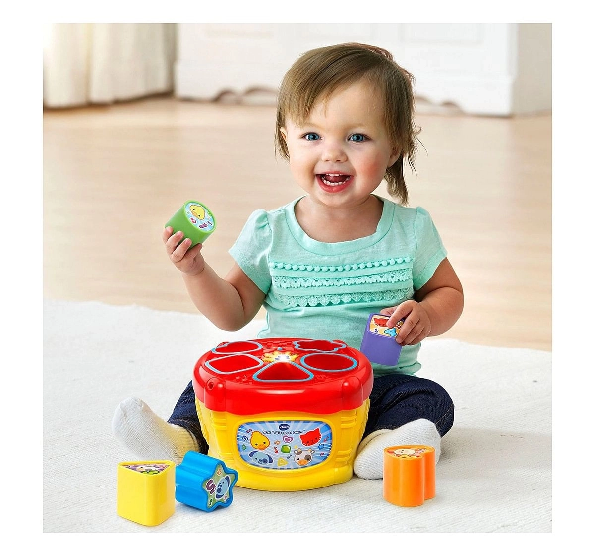 V-Tech  Sort & Discover Drum Musical Toys for Kids age 12M+ (White)