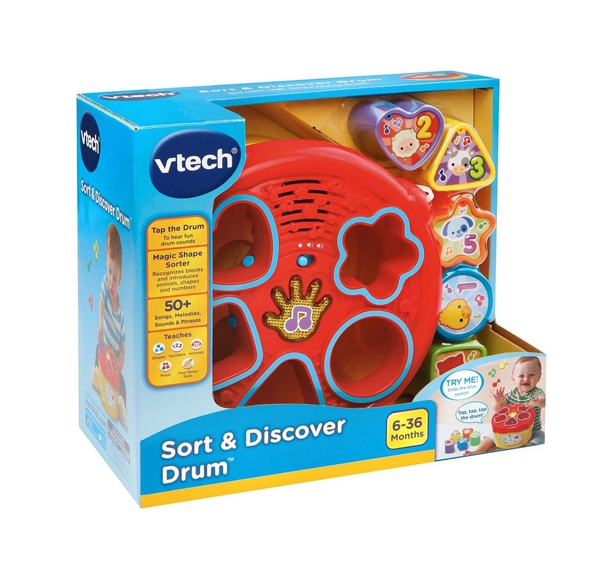 V-Tech  Sort & Discover Drum Musical Toys for Kids age 12M+ (White)